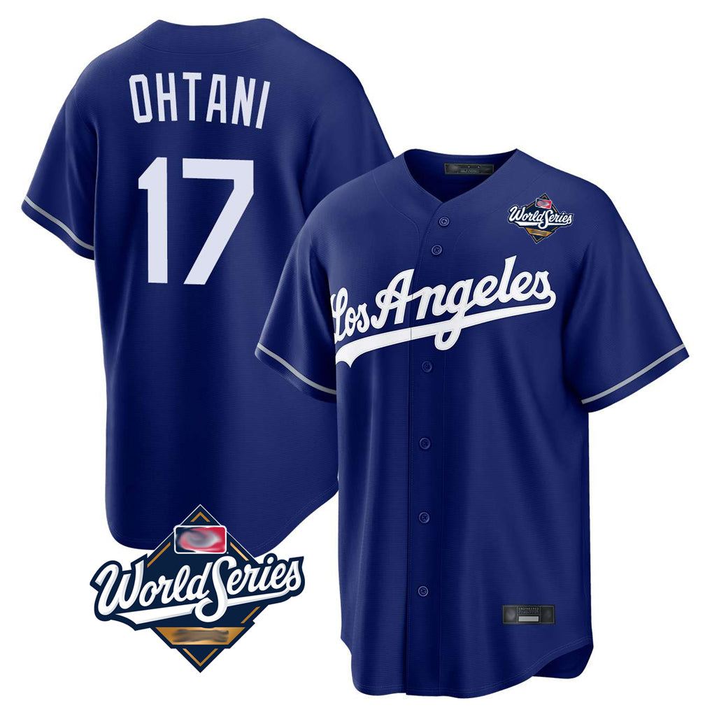 Blandc LA.Dodgers #17 Shohei Ohtani Player Royal World Series Game Stitched Jerseys
