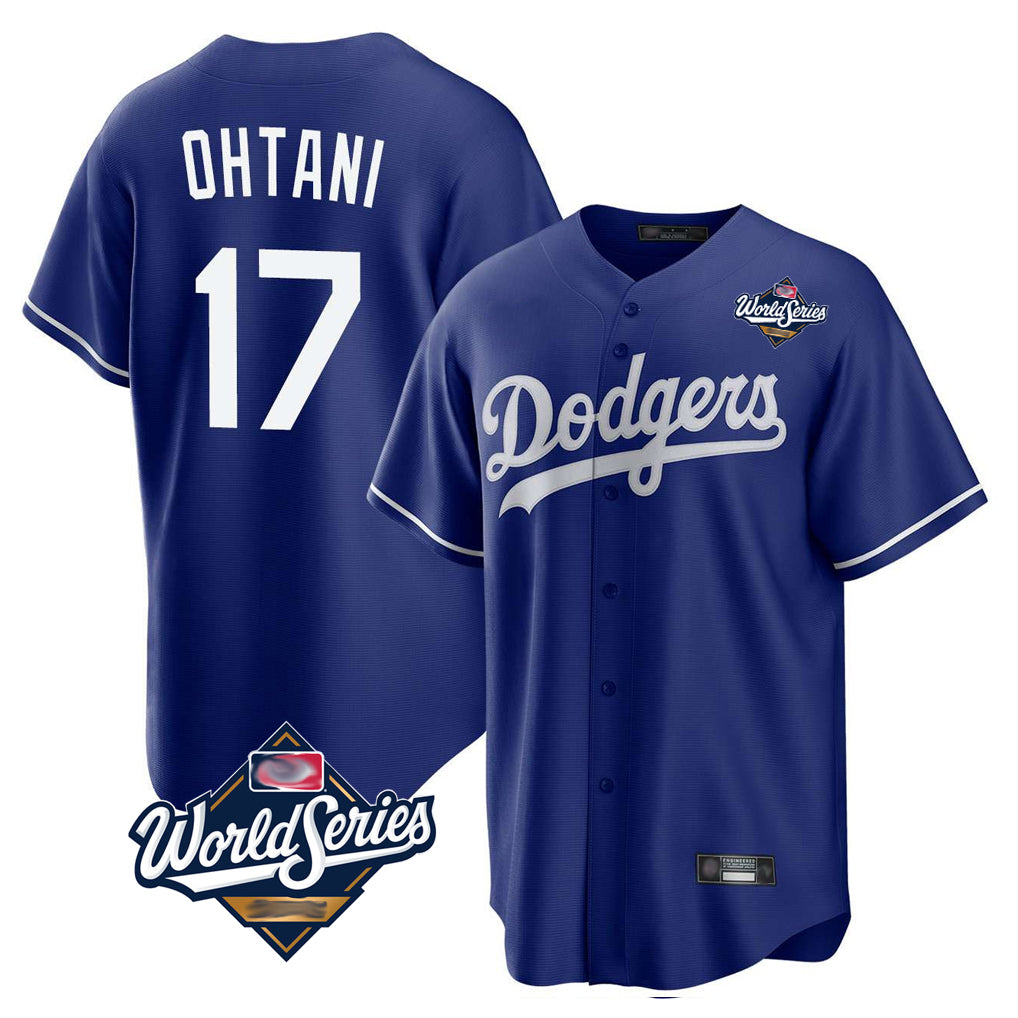 Blandc LA.Dodgers #17 Shohei Ohtani Player Royal World Series Home Game Stitched Jerseys