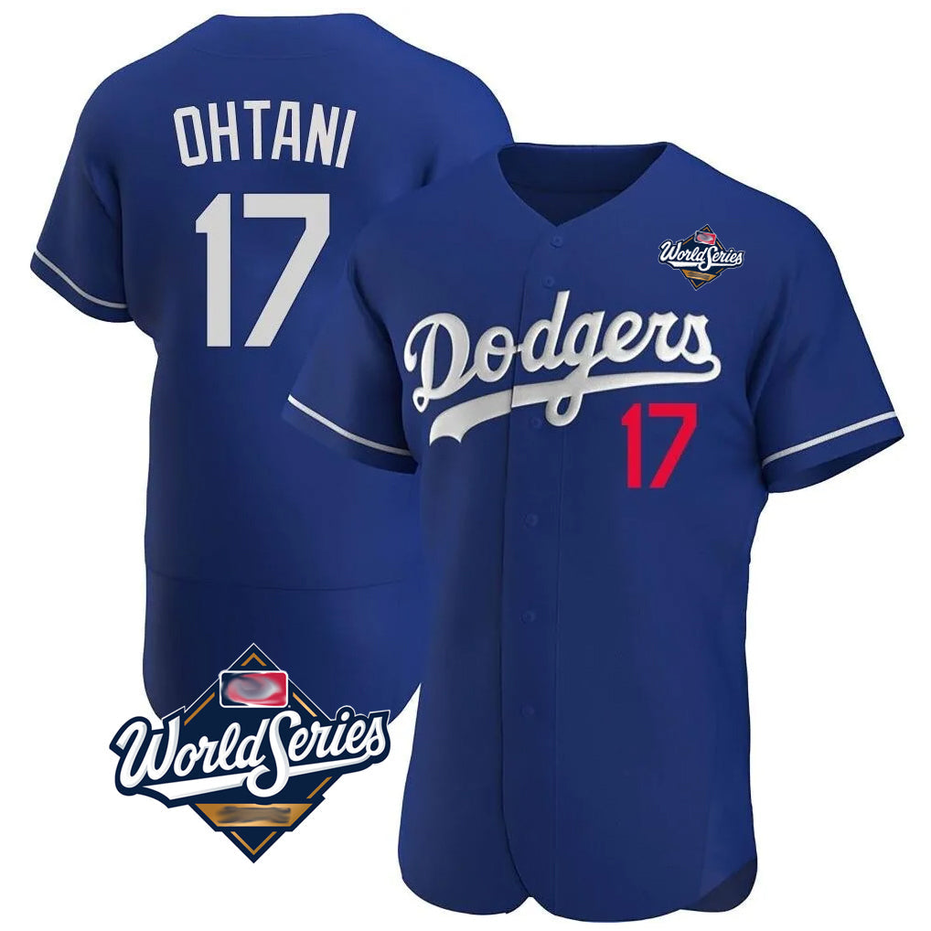 Blandc LA.Dodgers #17 Shohei Ohtani Player Royal World Series Limited Elite Home Stitched Jerseys