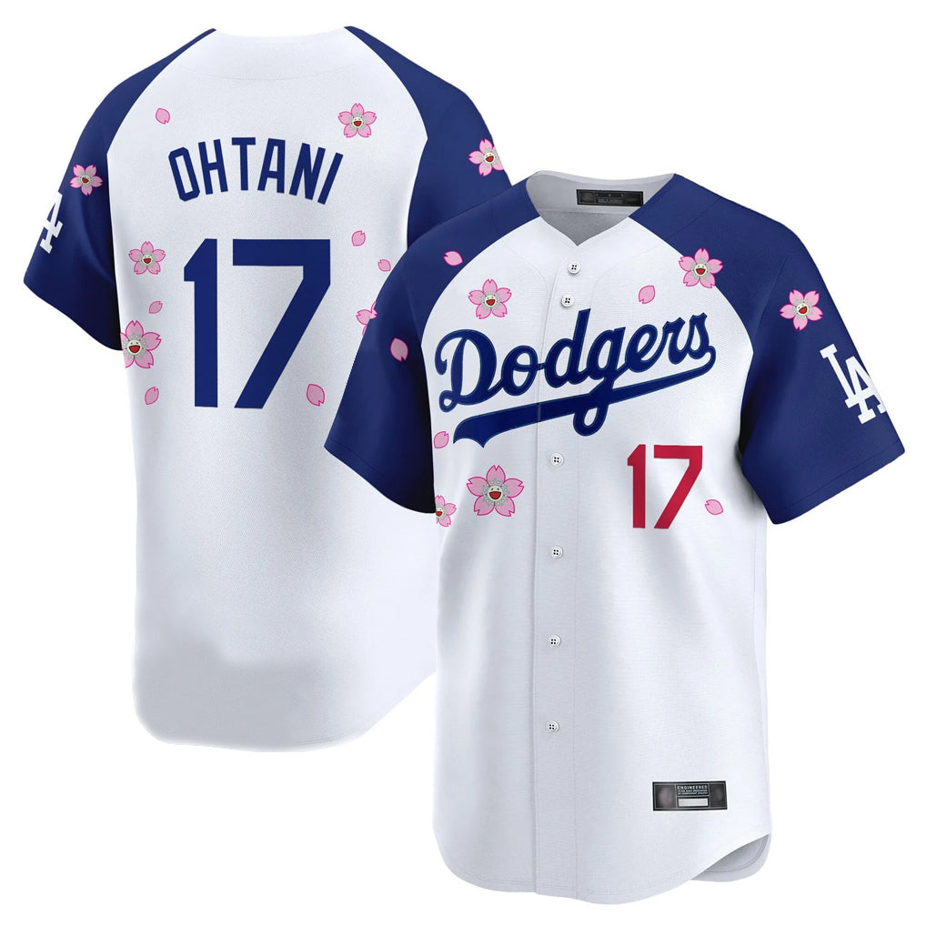 Blandc LA.Dodgers #17 Shohei Ohtani Player White-Royal Tokyo Series Vapor Premier Limited Stitched Jerseys