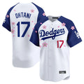 Blandc LA.Dodgers #17 Shohei Ohtani Player White-Royal Tokyo Series Vapor Premier Limited Stitched Jerseys