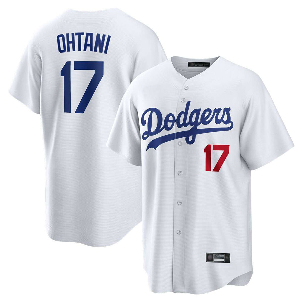Blandc LA.Dodgers #17 Shohei Ohtani Player White Home Game Stitched Jerseys