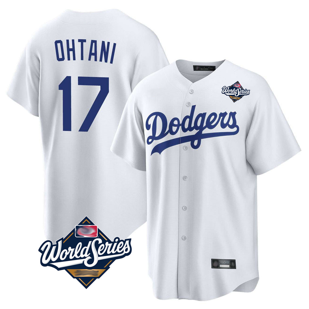 Blandc LA.Dodgers #17 Shohei Ohtani Player White World Series Game Home Stitched Jerseys