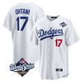 Blandc LA.Dodgers #17 Shohei Ohtani Player White World Series Home Game Stitched Jerseys