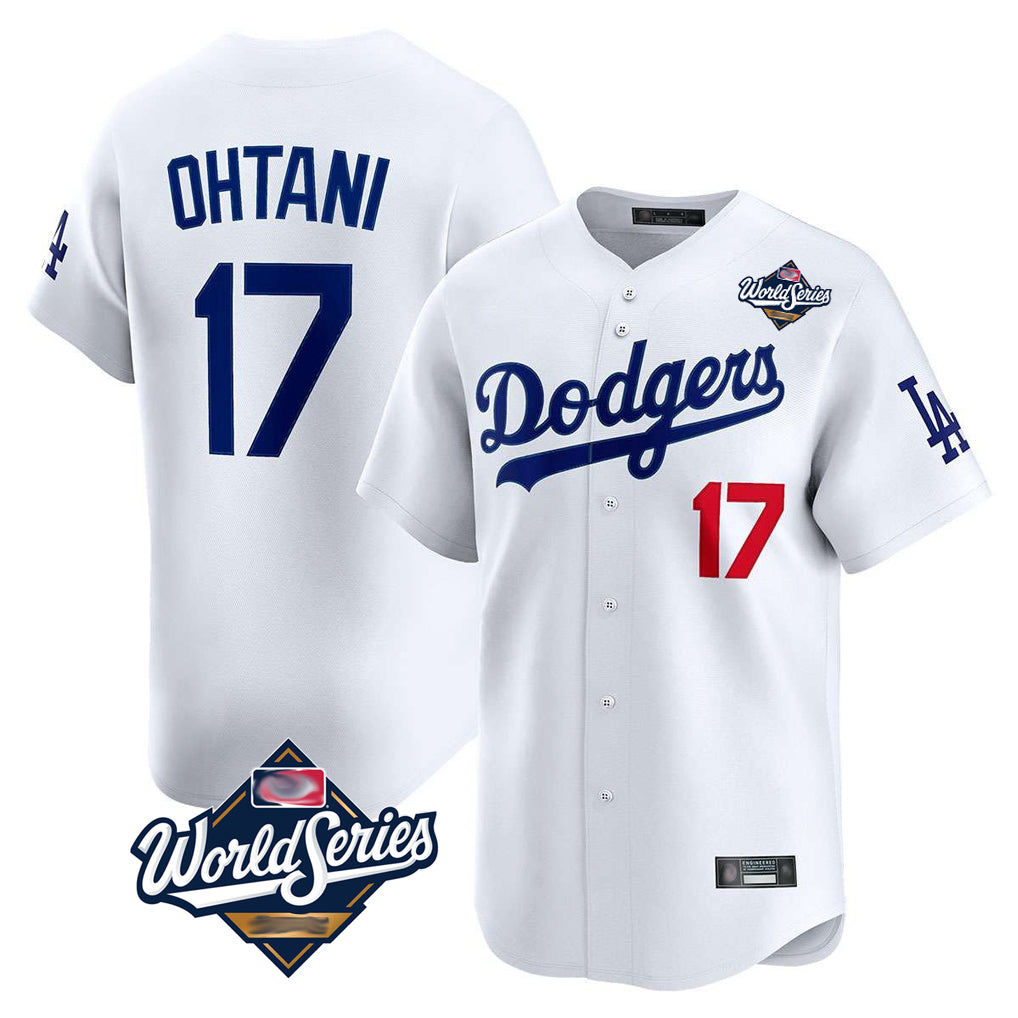 Blandc LA.Dodgers #17 Shohei Ohtani Player White World Series Limited Home Stitched Jerseys