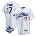Blandc LA.Dodgers #17 Shohei Ohtani Player White World Series Meet Home Game Stitched Jerseys