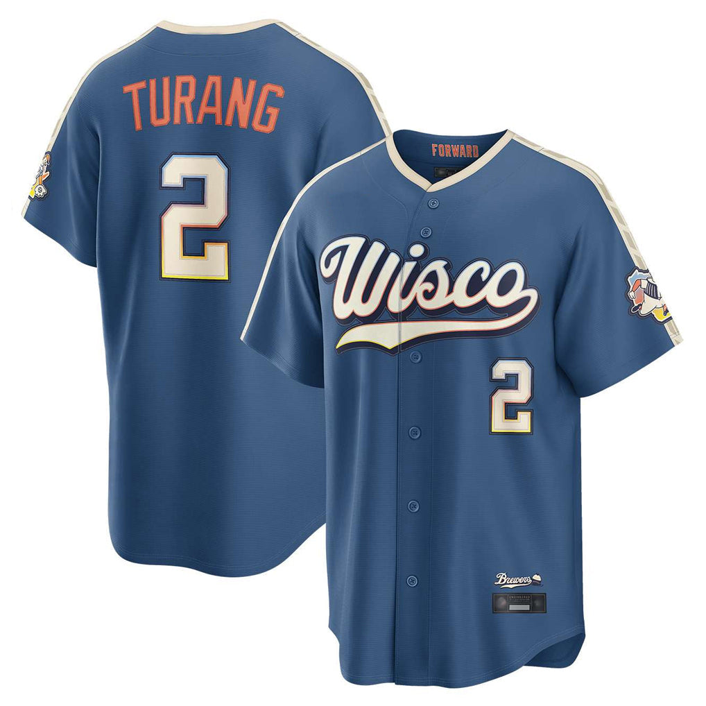 Blandc M.Brewers #2 Brice Turang Player Blue 2026 City Connect Home Game Stitched Jerseys