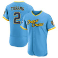 Blandc M.Brewers #2 Brice Turang Player Light Blue City Connect Home Limited Elite Stitched Jerseys