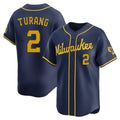 Blandc M.Brewers #2 Brice Turang Player Navy Home Limited Stitched Jerseys