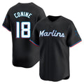 Blandc M.Marlins #18 Griffin Conine Player Black Home Limited Stitched Jerseys