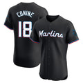 Blandc M.Marlins #18 Griffin Conine Player Black Vapor Home Limited Elite Stitched Jerseys