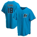 Blandc M.Marlins #18 Griffin Conine Player Blue Home Game Stitched Jerseys
