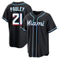 Blandc M.Marlins #21 Graham Pauley Player Black Fashion Out Home Game Stitched Jerseys