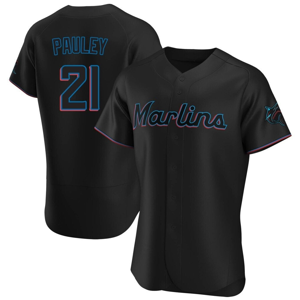 Blandc M.Marlins #21 Graham Pauley Player Black Home Limited Elite Stitched Jerseys