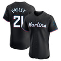 Blandc M.Marlins #21 Graham Pauley Player Black Vapor Home Limited Elite Stitched Jerseys