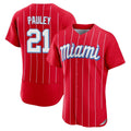 Blandc M.Marlins #21 Graham Pauley Player Red City Connect Home Limited Elite Stitched Jerseys