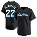 Blandc M.Marlins #22 Sandy Alcantara Player Black  Home Limited Stitched Jerseys