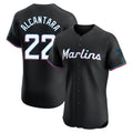 Blandc M.Marlins #22 Sandy Alcantara Player Black Vapor Home Limited Elite Stitched Jerseys