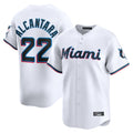 Blandc M.Marlins #22 Sandy Alcantara Player White Home Limited Stitched Jerseys