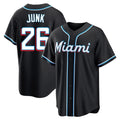 Blandc M.Marlins #26 Janson Junk Player Black Fashion Out Home Game Stitched Jerseys