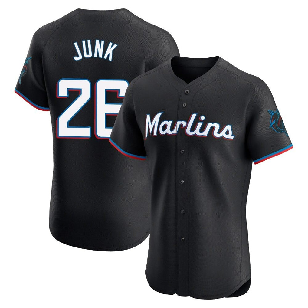 Blandc M.Marlins #26 Janson Junk Player Black Vapor Home Limited Elite Stitched Jerseys