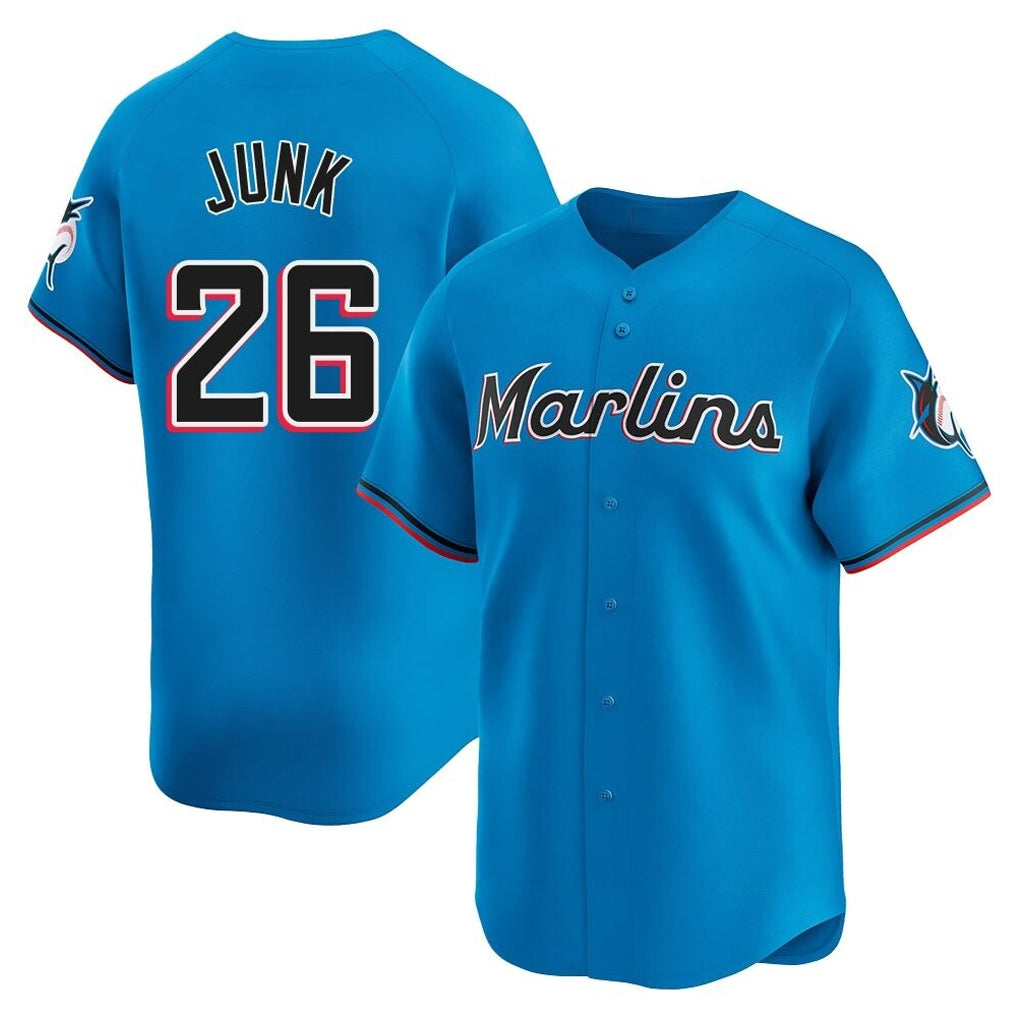 Blandc M.Marlins #26 Janson Junk Player Blue Home Limited Stitched Jerseys