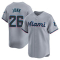 Blandc M.Marlins #26 Janson Junk Player Gray Home Limited Stitched Jerseys