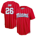 Blandc M.Marlins #26 Janson Junk Player Red City Connect Home Game Stitched Jerseys