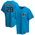 Blandc M.Marlins #28 Kyle Stowers Player Blue Home Game Stitched Jerseys