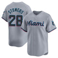 Blandc M.Marlins #28 Kyle Stowers Player Gray Home Limited Stitched Jerseys