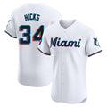 Blandc M.Marlins #34 Liam Hicks Player White  Home Limited Elite Stitched Jerseys