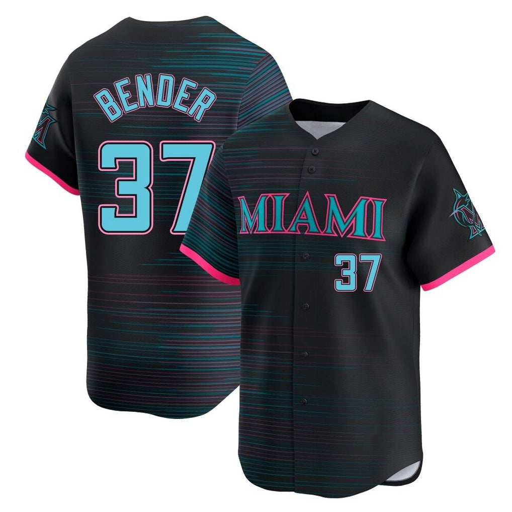 Blandc M.Marlins #37 Anthony Bender Player Black City Connect Home Limited Stitched Jerseys