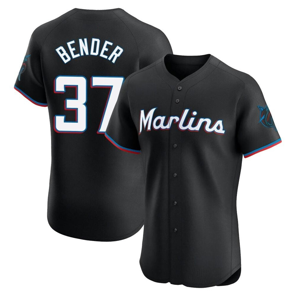Blandc M.Marlins #37 Anthony Bender Player Black Vapor Home Limited Elite Stitched Jerseys