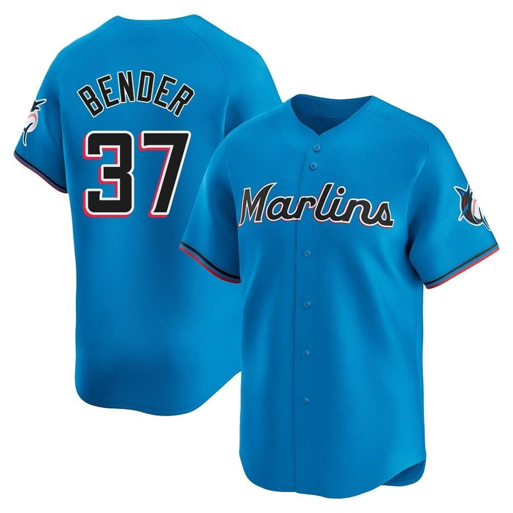 Blandc M.Marlins #37 Anthony Bender Player Blue Home Limited Stitched Jerseys