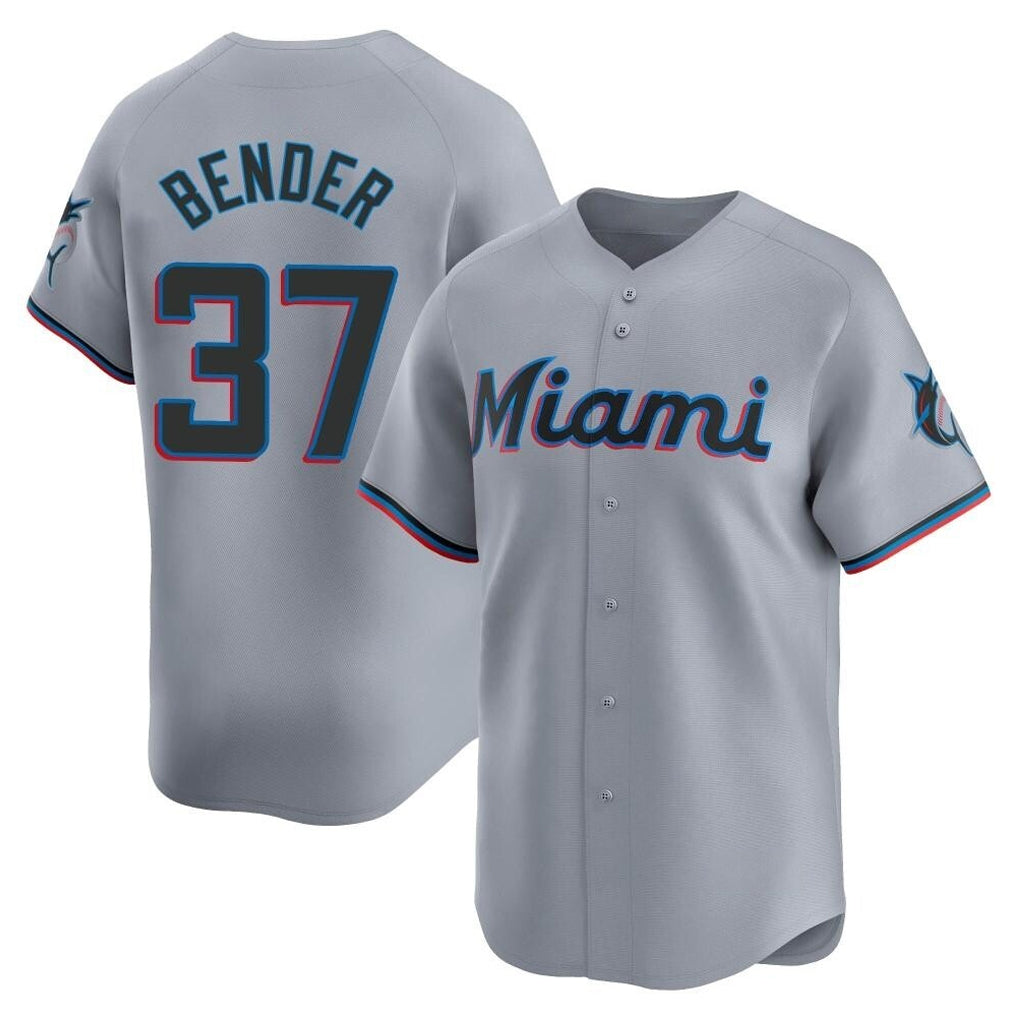 Blandc M.Marlins #37 Anthony Bender Player Gray Home Limited Stitched Jerseys