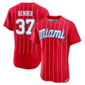 Blandc M.Marlins #37 Anthony Bender Player Red City Connect Home Limited Elite Stitched Jerseys