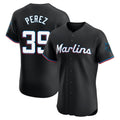 Blandc M.Marlins #39 Eury Perez Player Black Vapor Home Limited Elite Stitched Jerseys
