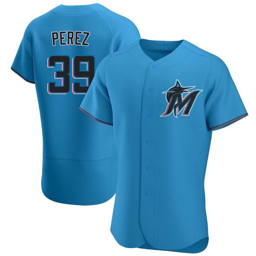 Blandc M.Marlins #39 Eury Perez Player Blue Home Limited Elite Stitched Jerseys