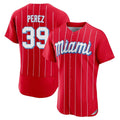 Blandc M.Marlins #39 Eury Perez Player Red City Connect Home Limited Elite Stitched Jerseys