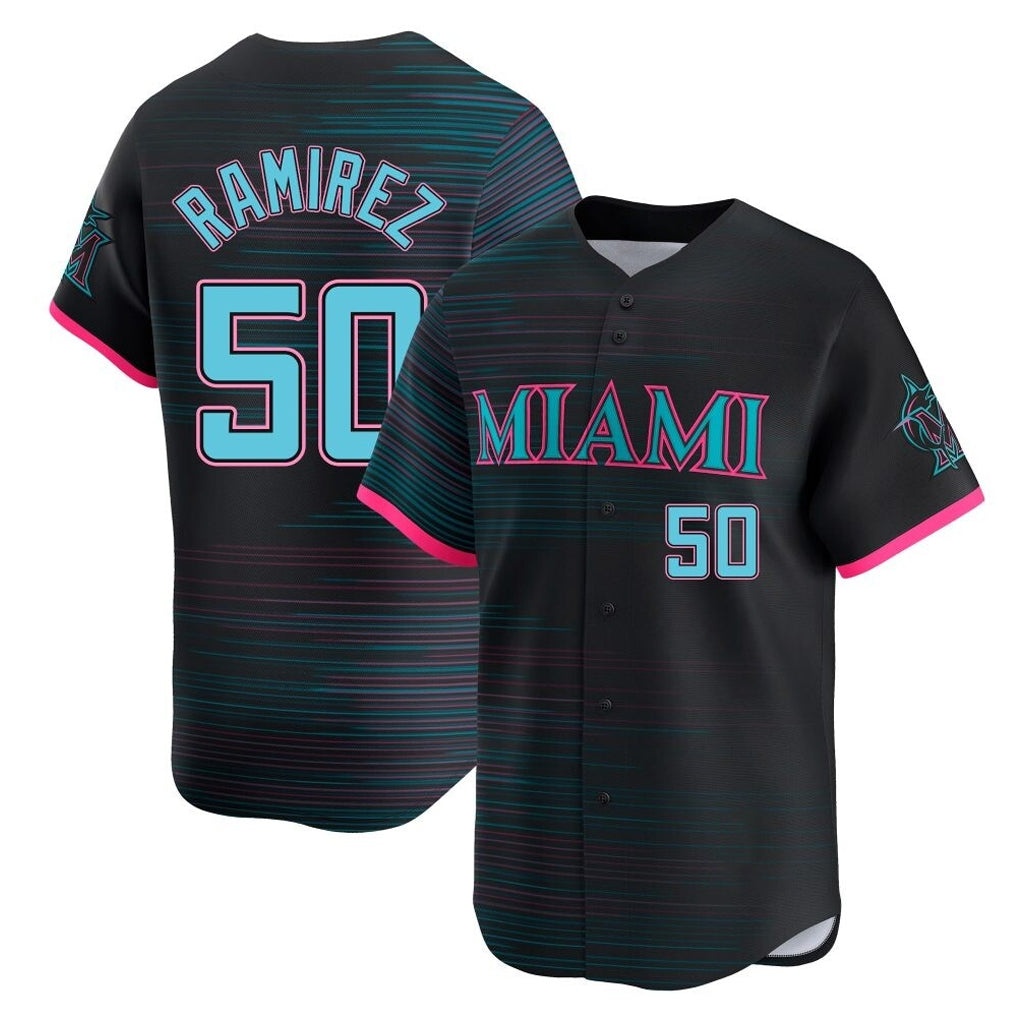 Blandc M.Marlins #50 Agustin Ramirez Player Black City Connect Home Limited Stitched Jerseys