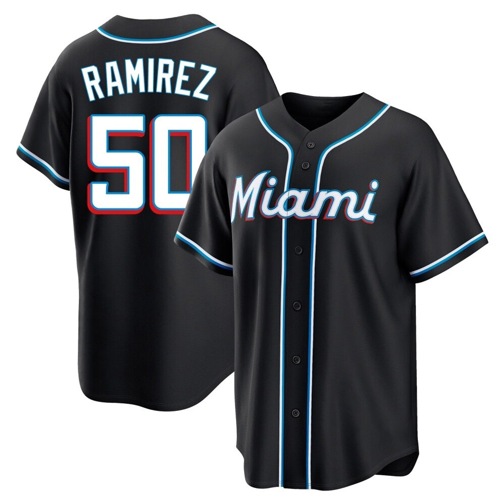 Blandc M.Marlins #50 Agustin Ramirez Player Black Fashion Out Home Game Stitched Jerseys
