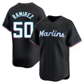 Blandc M.Marlins #50 Agustin Ramirez Player Black  Home Limited Stitched Jerseys