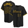 Blandc M.Marlins #50 Agustin Ramirez Player Black Snake Skin City Home Game Stitched Jerseys
