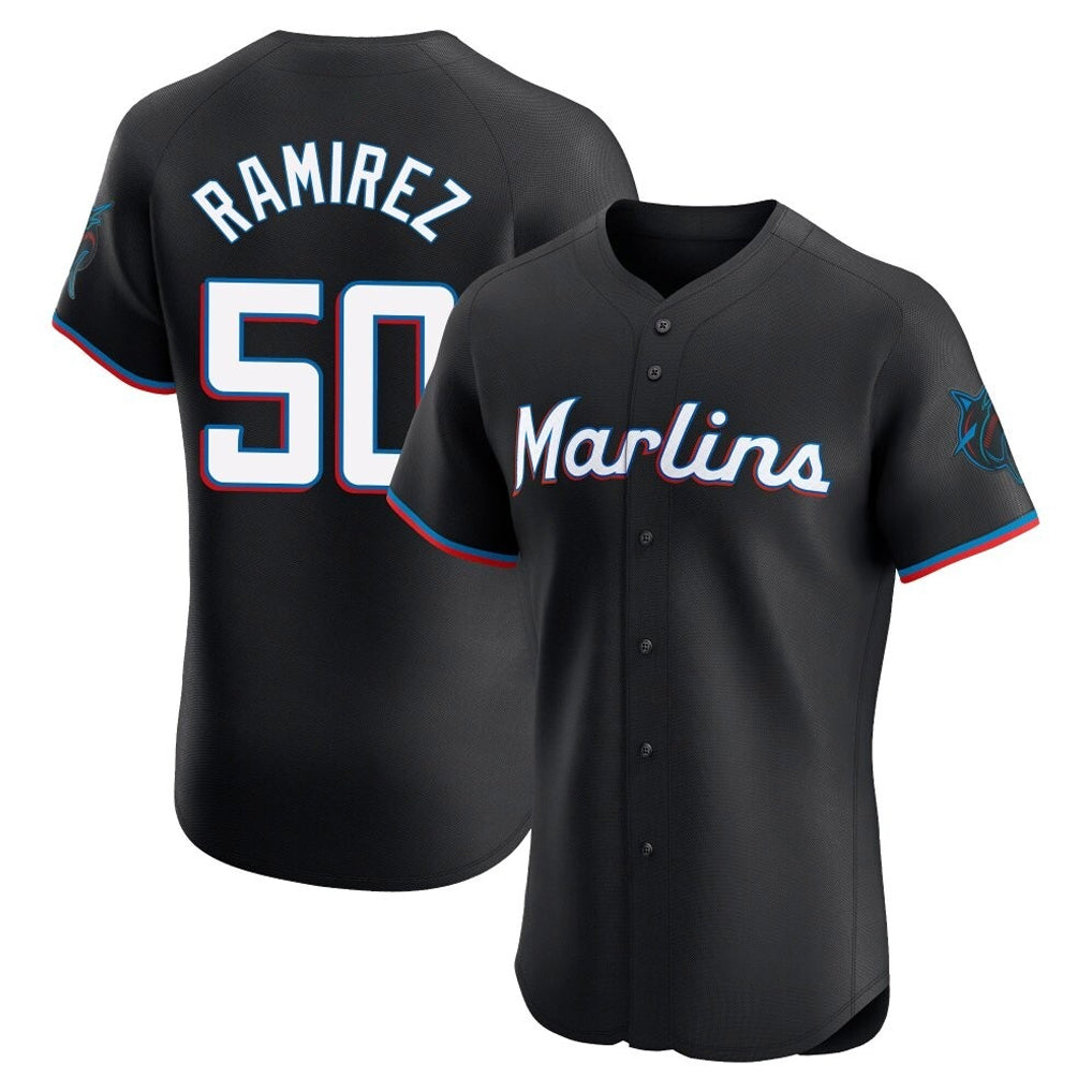 Blandc M.Marlins #50 Agustin Ramirez Player Black Vapor Home Limited Elite Stitched Jerseys