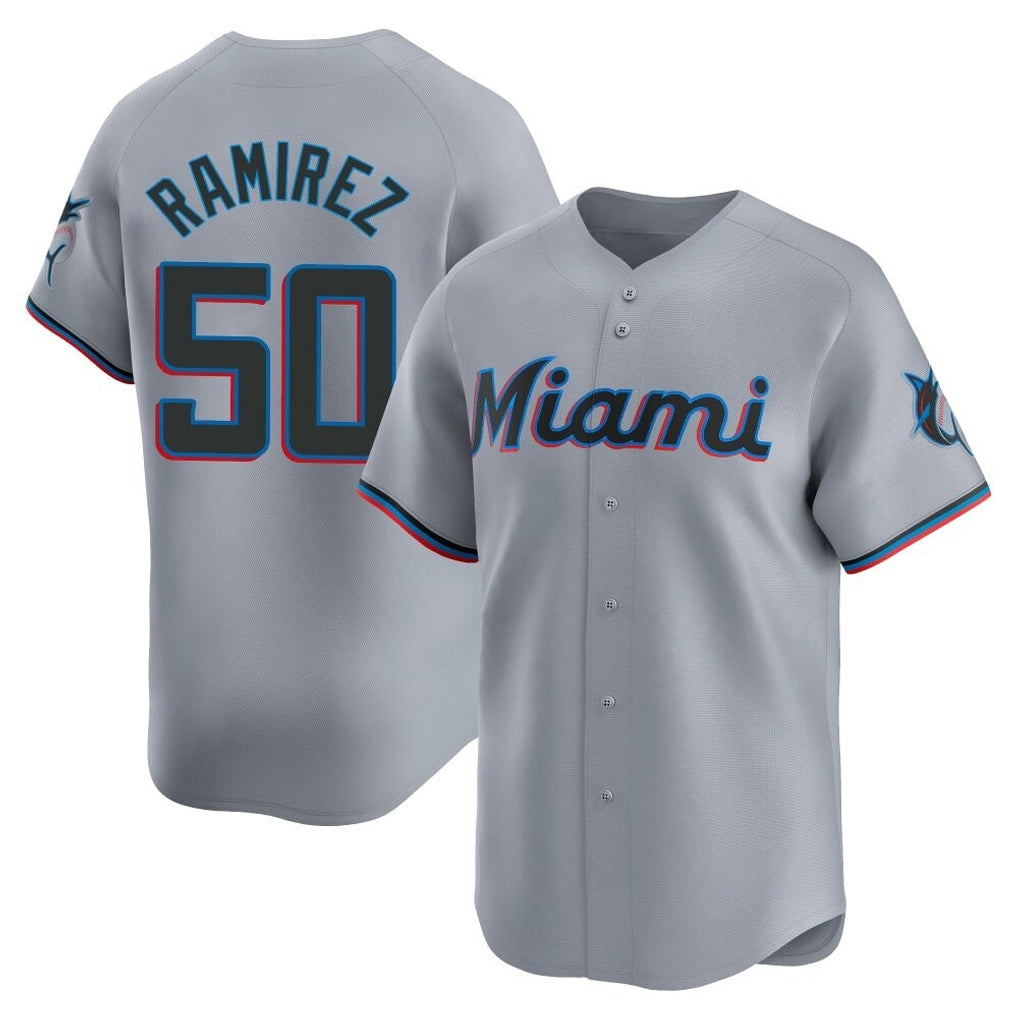 Blandc M.Marlins #50 Agustin Ramirez Player Gray Home Limited Stitched Jerseys