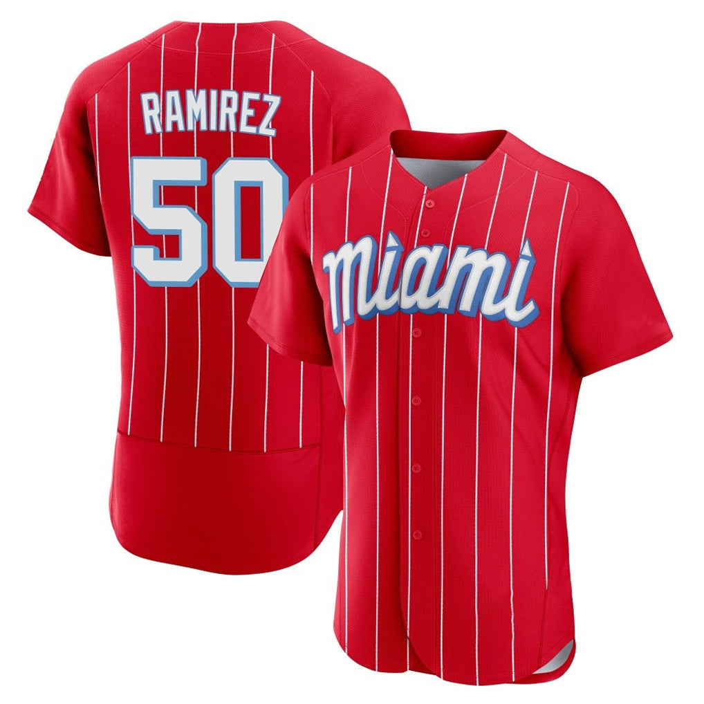 Blandc M.Marlins #50 Agustin Ramirez Player Red City Connect Home Limited Elite Stitched Jerseys