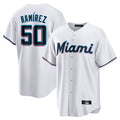 Blandc M.Marlins #50 Agustin Ramirez Player White  Home Game Stitched Jerseys