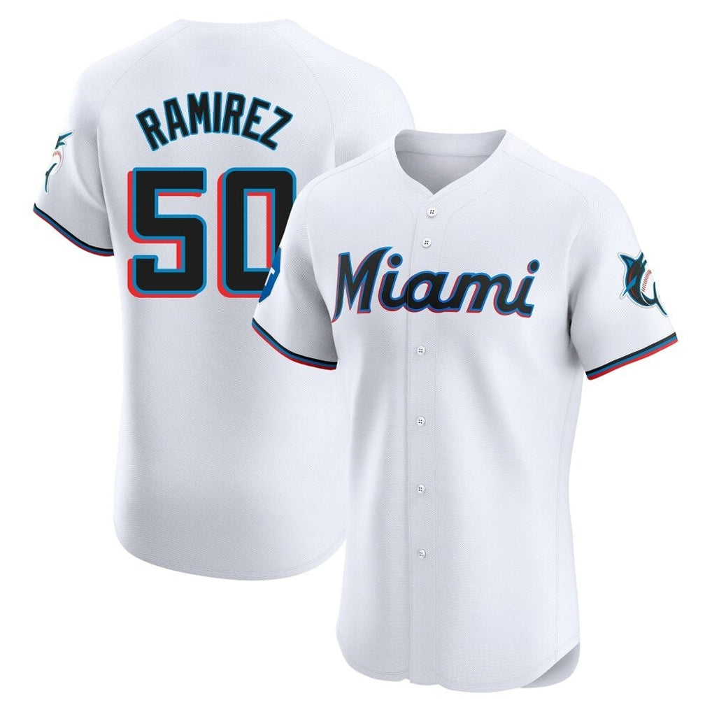 Blandc M.Marlins #50 Agustin Ramirez Player White  Home Limited Elite Stitched Jerseys