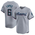 Blandc M.Marlins #6 Otto Lopez Player Gray Home Limited Stitched Jerseys