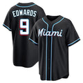 Blandc M.Marlins #9 Xavier Edwards Player Black Fashion Out Home Game Stitched Jerseys
